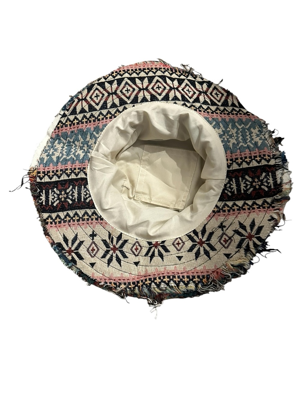 Boho Patchwork Wide-Brim Sun Hat - Multicolor - Picture 4 of 4